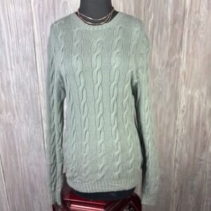 Ralph Lauren Purple Label Womens M Cashmere Sweater Cable Loden Melange Italy